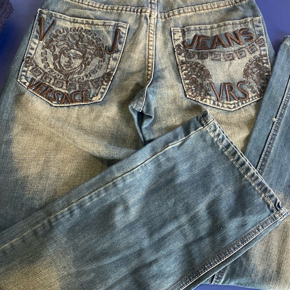 Versace unisex Jeans in Light Blue relax fit stones washed - Picture 10 of 12